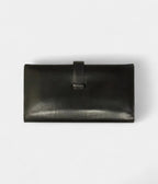 HMBéarn Linen and Leather Wallet in Black Textured Elegance with a Modern Edge