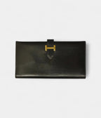 HMBéarn Linen and Leather Wallet in Black Textured Elegance with a Modern Edge