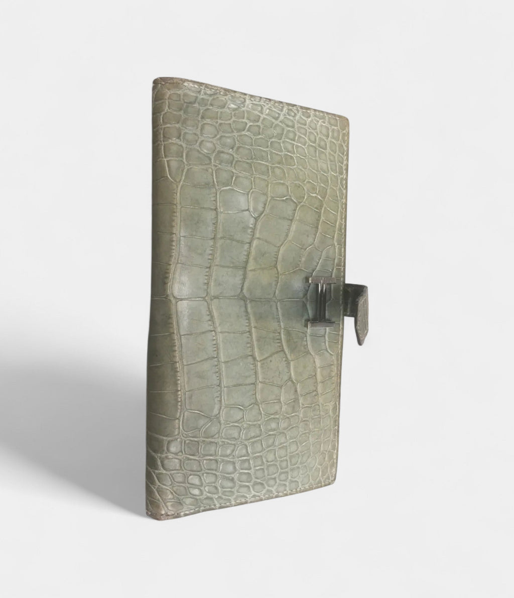 HMBéarn Wallet in Green Alligator Leather
