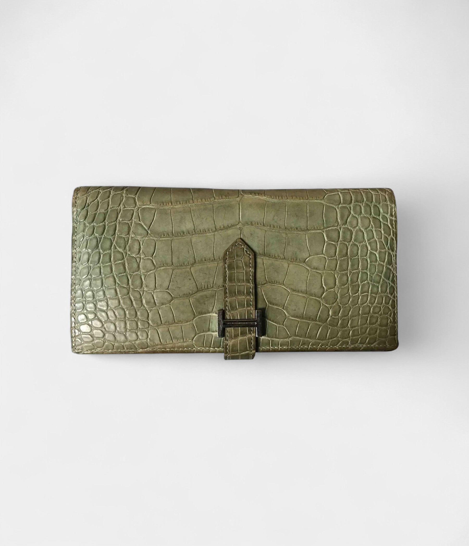 HMBéarn Wallet in Green Alligator Leather