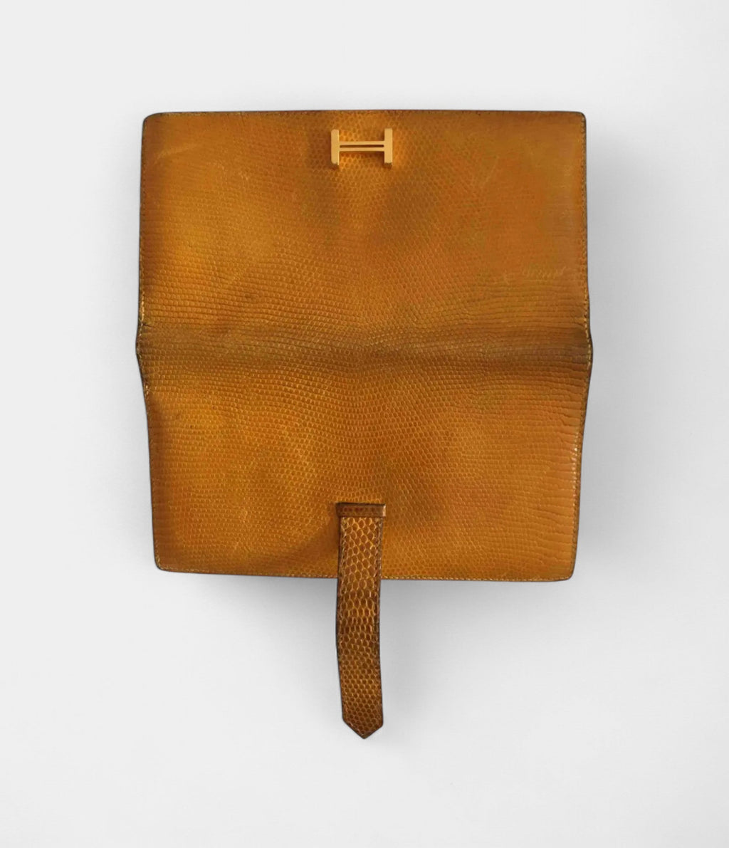 HMBéarn Wallet in Orange Lizard Leather
