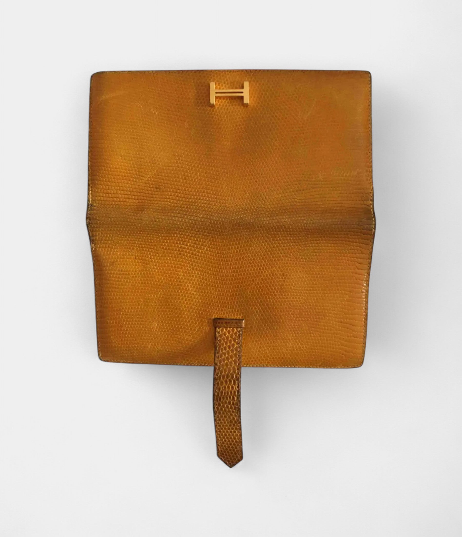 HMBéarn Wallet in Orange Lizard Leather