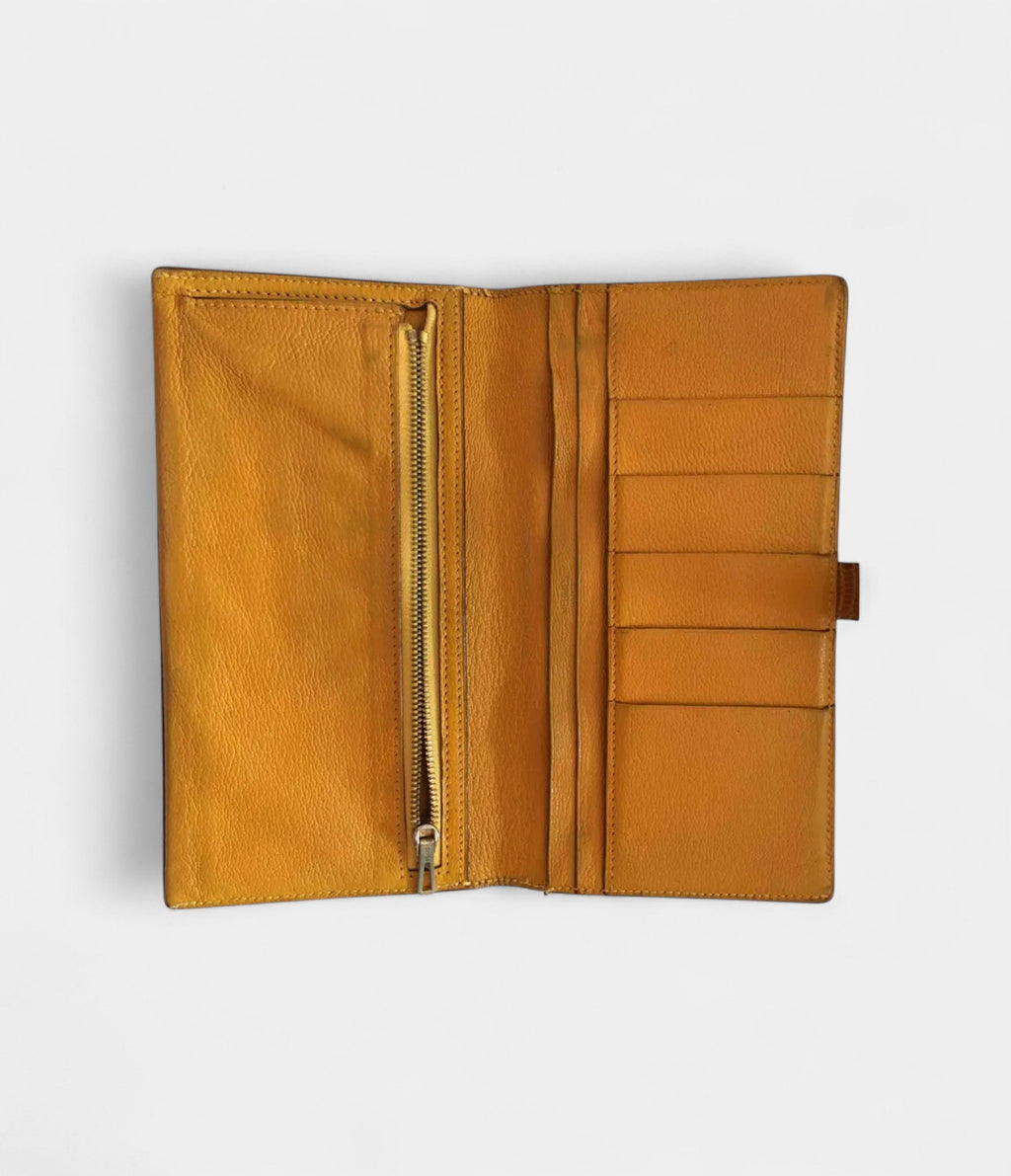 HMBéarn Wallet in Orange Lizard Leather