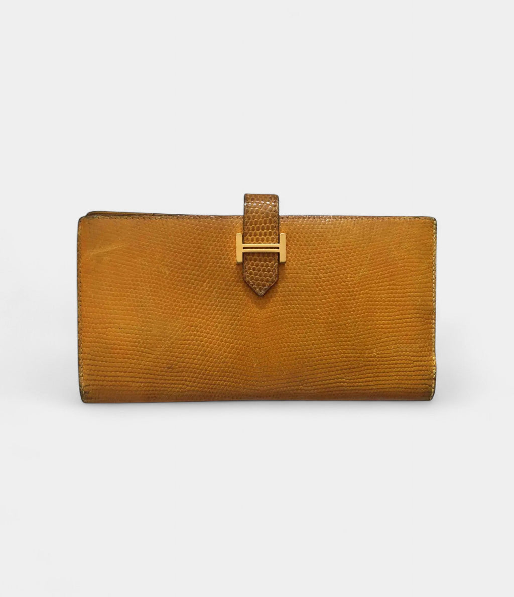 HMBéarn Wallet in Orange Lizard Leather