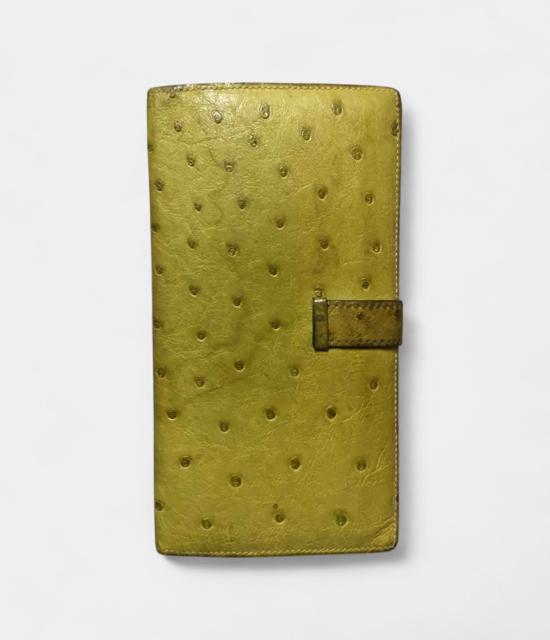 HMBéarn Wallet in Yellow Ostrich Leather