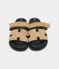 Hermes Beige Suede Chypre Slide Sandals 44 EU