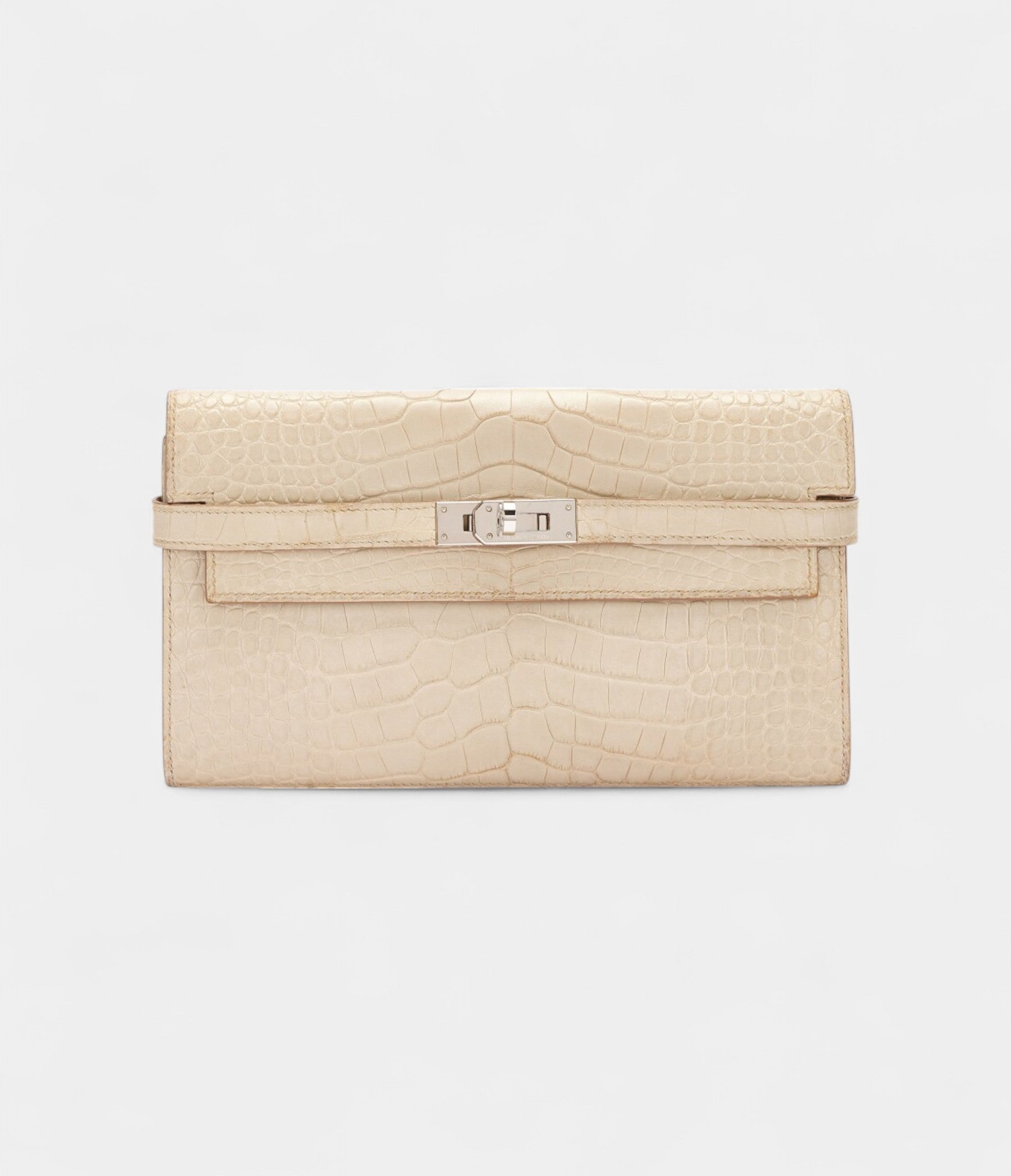 HMBeton Matte Alligator Kelly Wallet Palladium Hardware