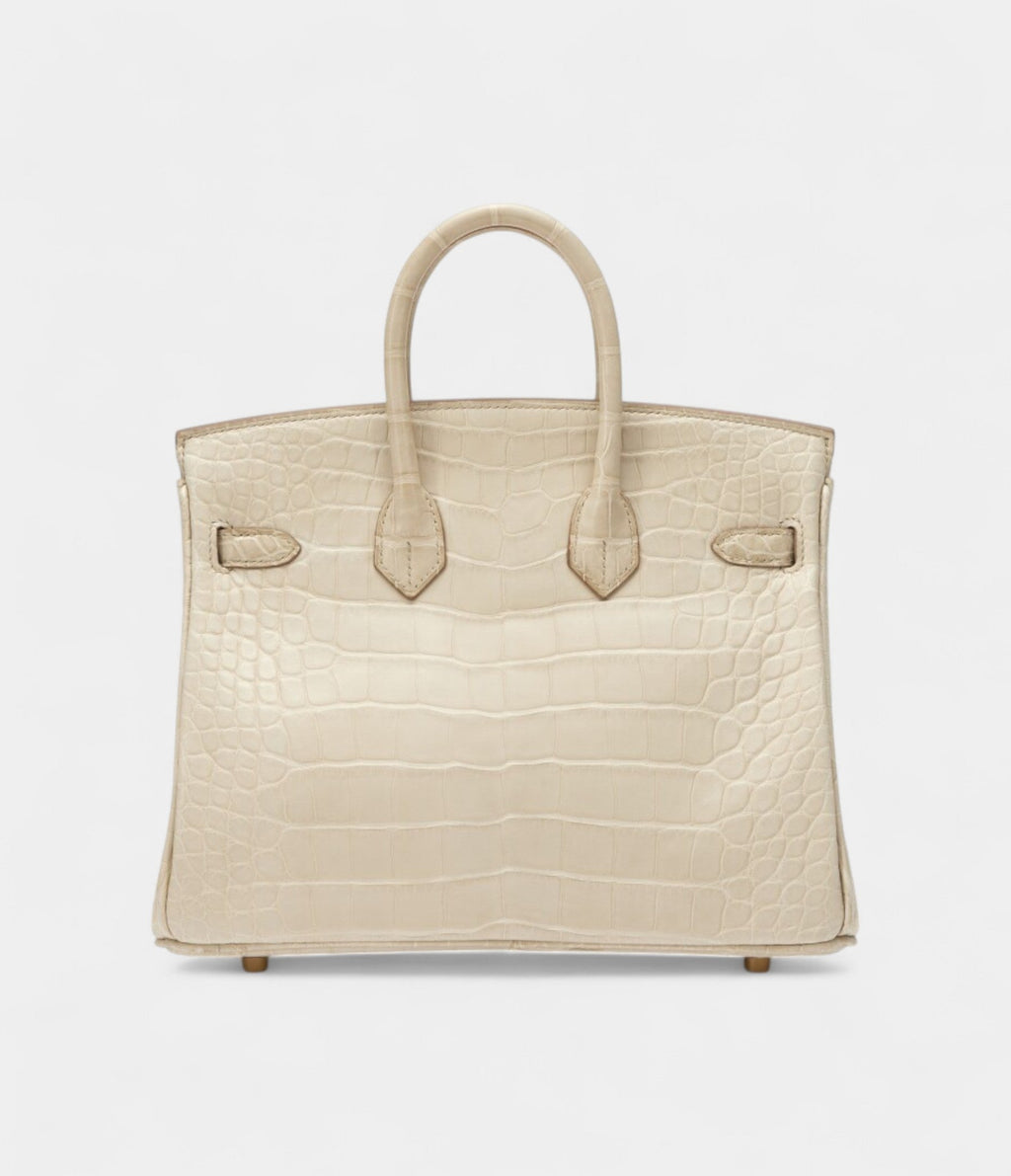 HMBeton Matte Mississippiensis Alligator BK 25 Gold Hardware