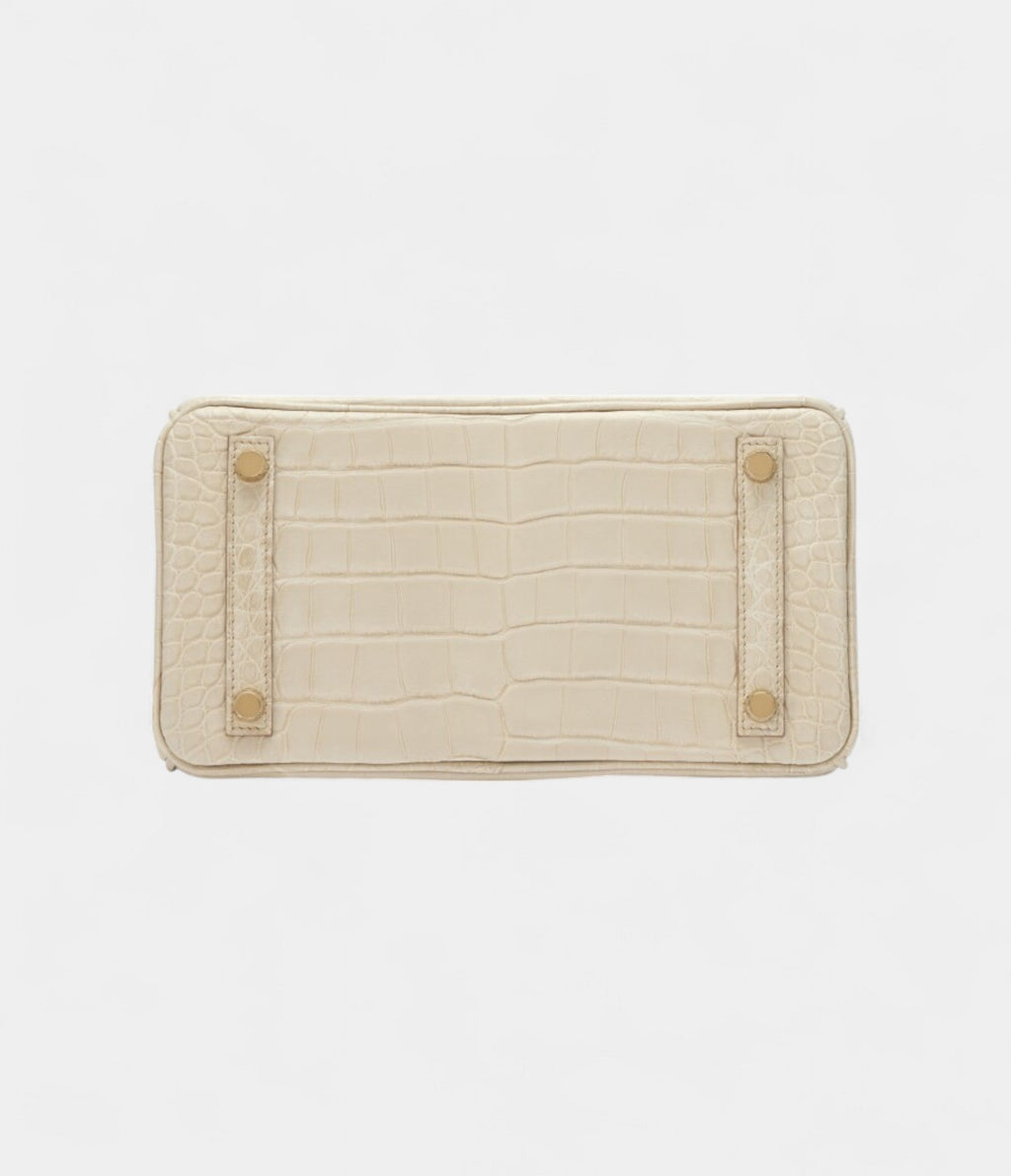 HMBeton Matte Mississippiensis Alligator BK 25 Gold Hardware