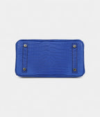 HM BK 25 Bleu Royal Matte Porosus Crocodile Gold Hardware