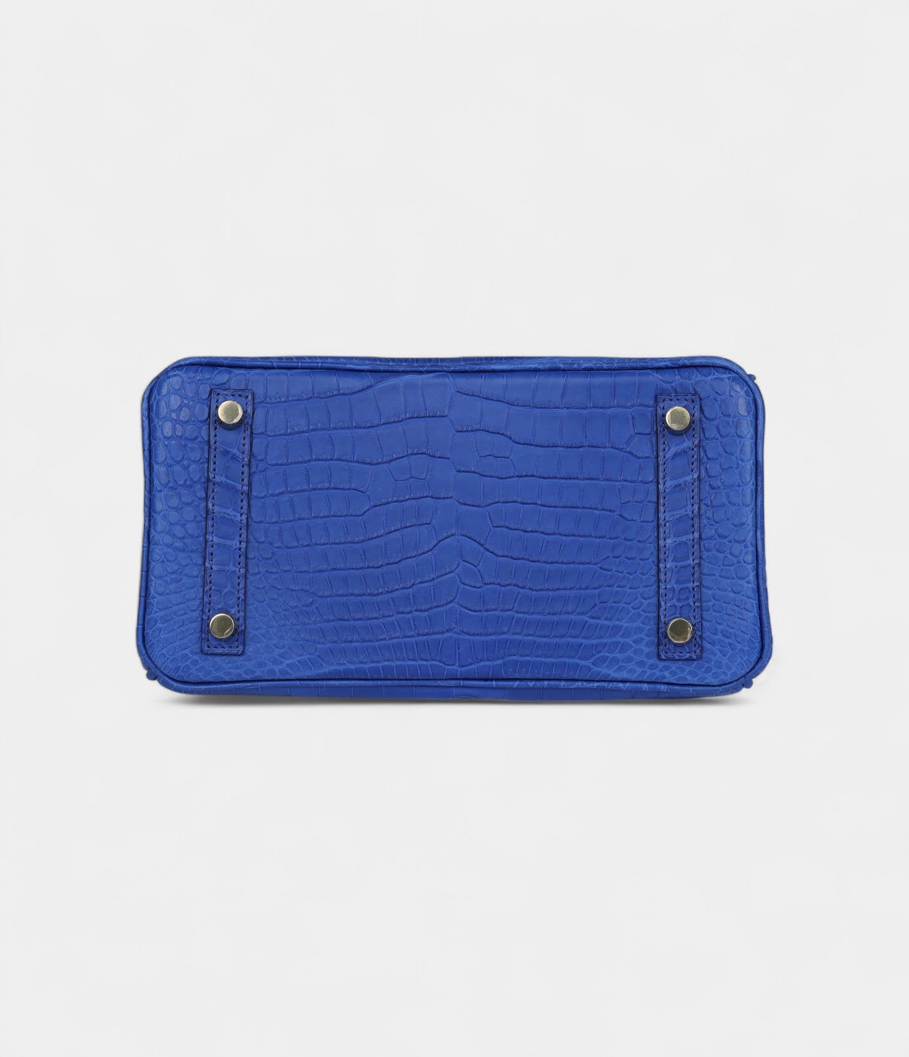 HM BK 25 Bleu Royal Matte Porosus Crocodile Gold Hardware