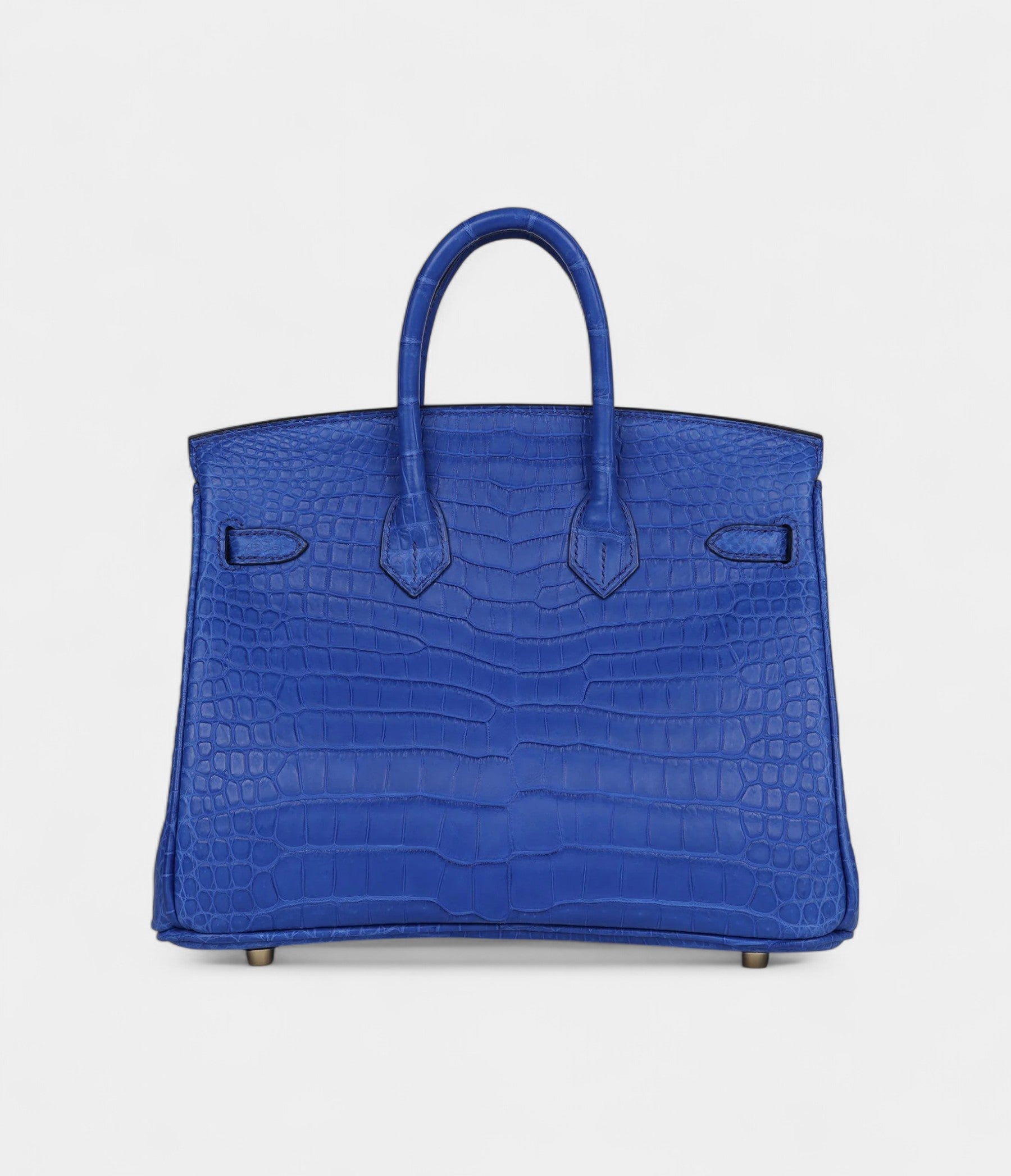 HM BK 25 Bleu Royal Matte Porosus Crocodile Gold Hardware