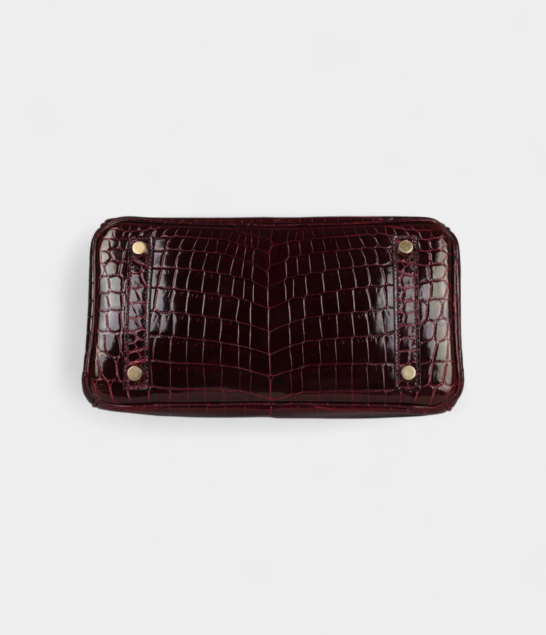 HM BK 25 Bordeaux Shiny Niloticus Crocodile Gold Hardware