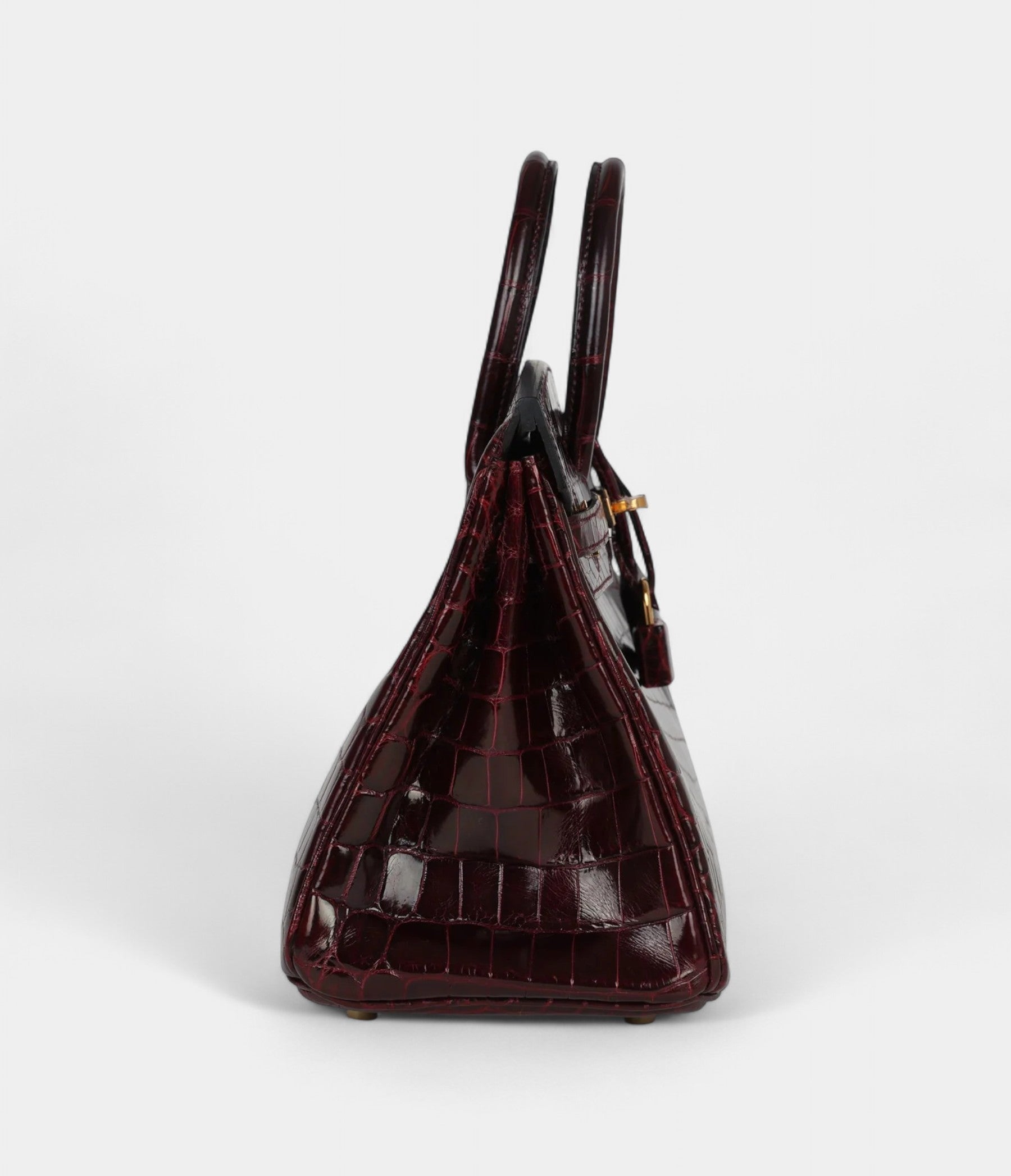HM BK 25 Bordeaux Shiny Niloticus Crocodile Gold Hardware