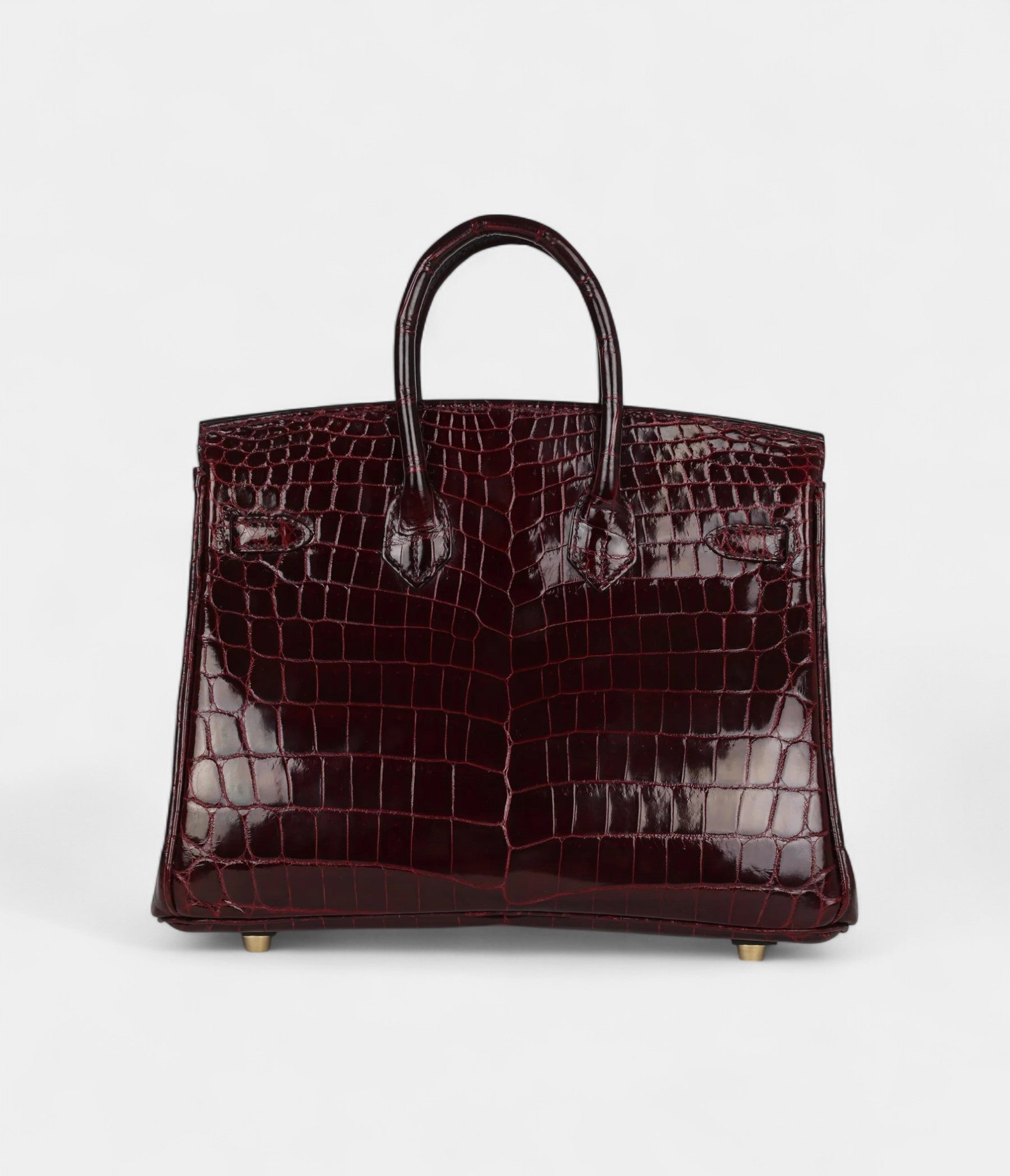 HM BK 25 Bordeaux Shiny Niloticus Crocodile Gold Hardware