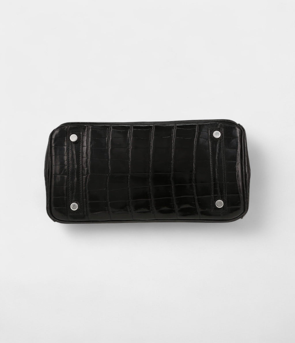 HM BK 25 Cm Handbag In Black Niloticus Crocodile
