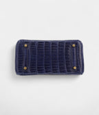 HM BK 25 Cm Handbag In Bleu Encre Porosus Crocodile