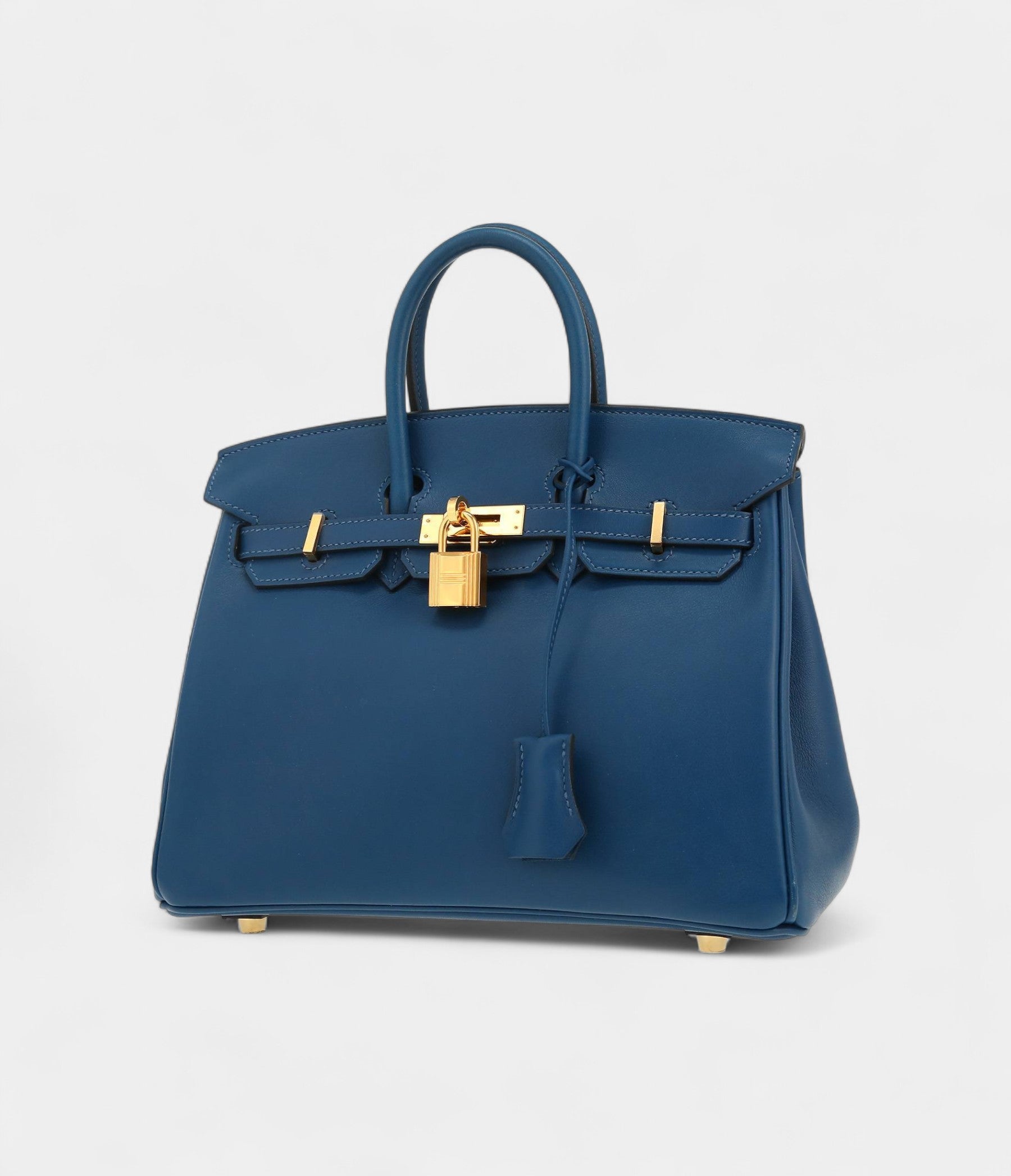 HM BK 25 Cm Handbag In Blue Swift Leather