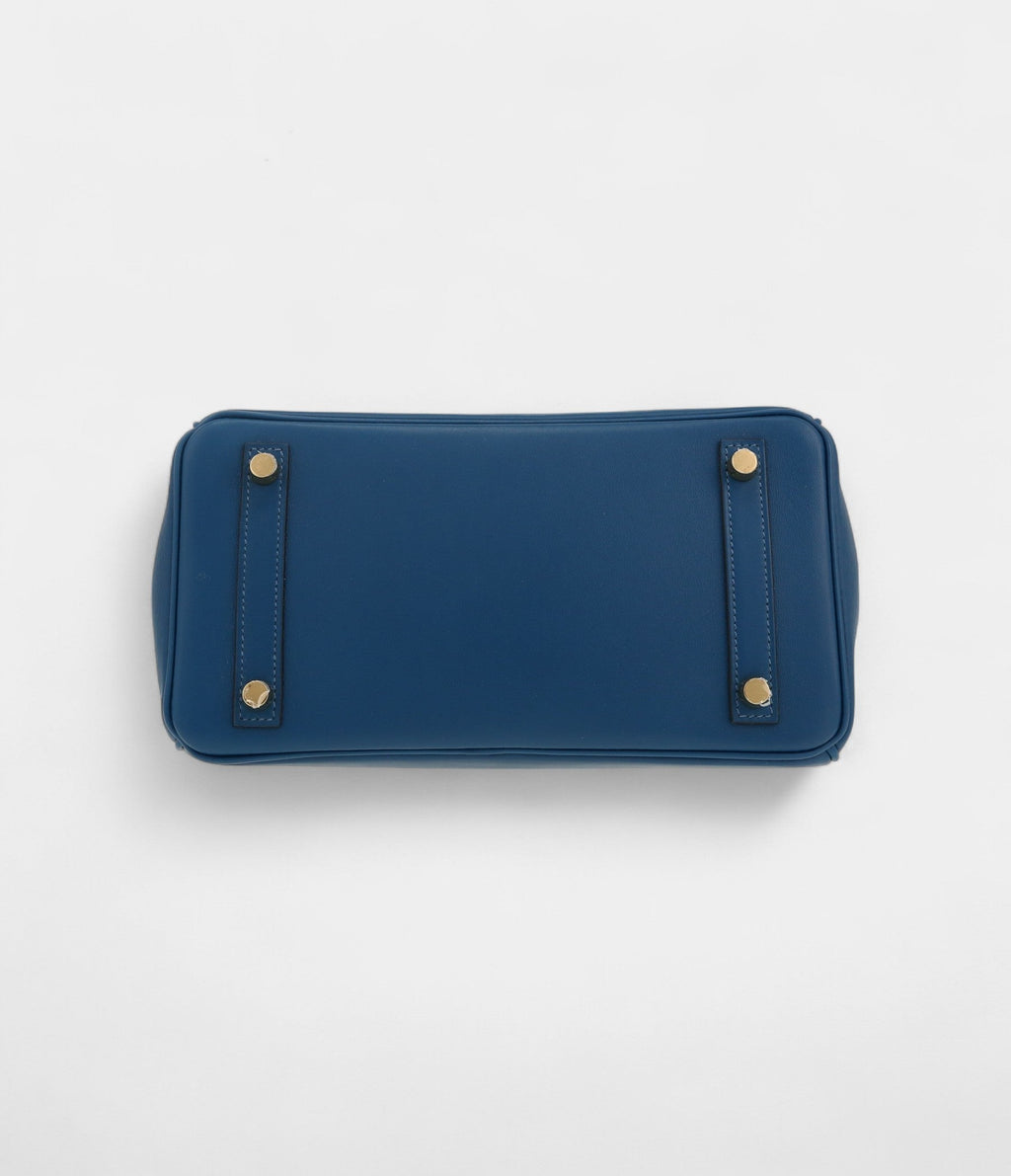 HM BK 25 Cm Handbag In Blue Swift Leather