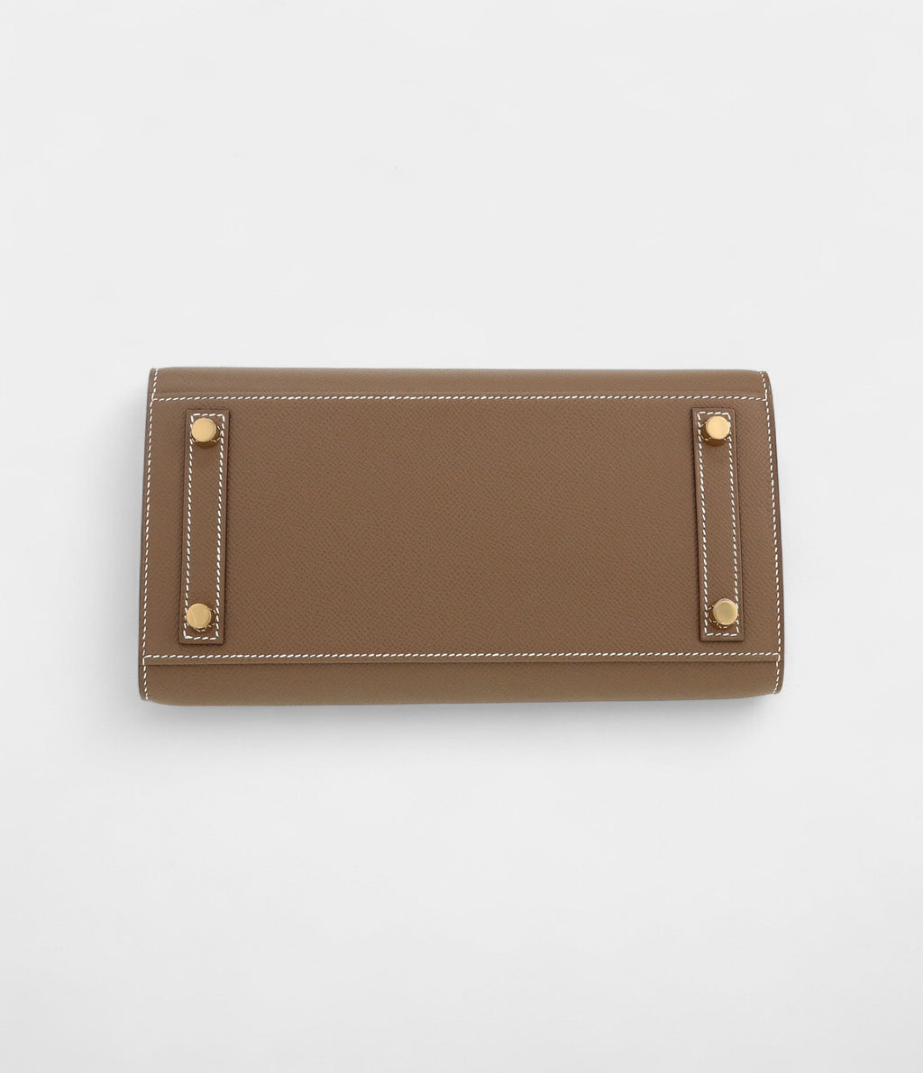 HM BK 25 Cm Handbag In Etoupe Epsom Leather