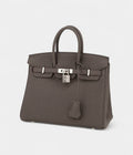 HM BK 25 Cm Handbag In Grey Togo Leather