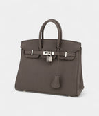 HM BK 25 Cm Handbag In Grey Togo Leather