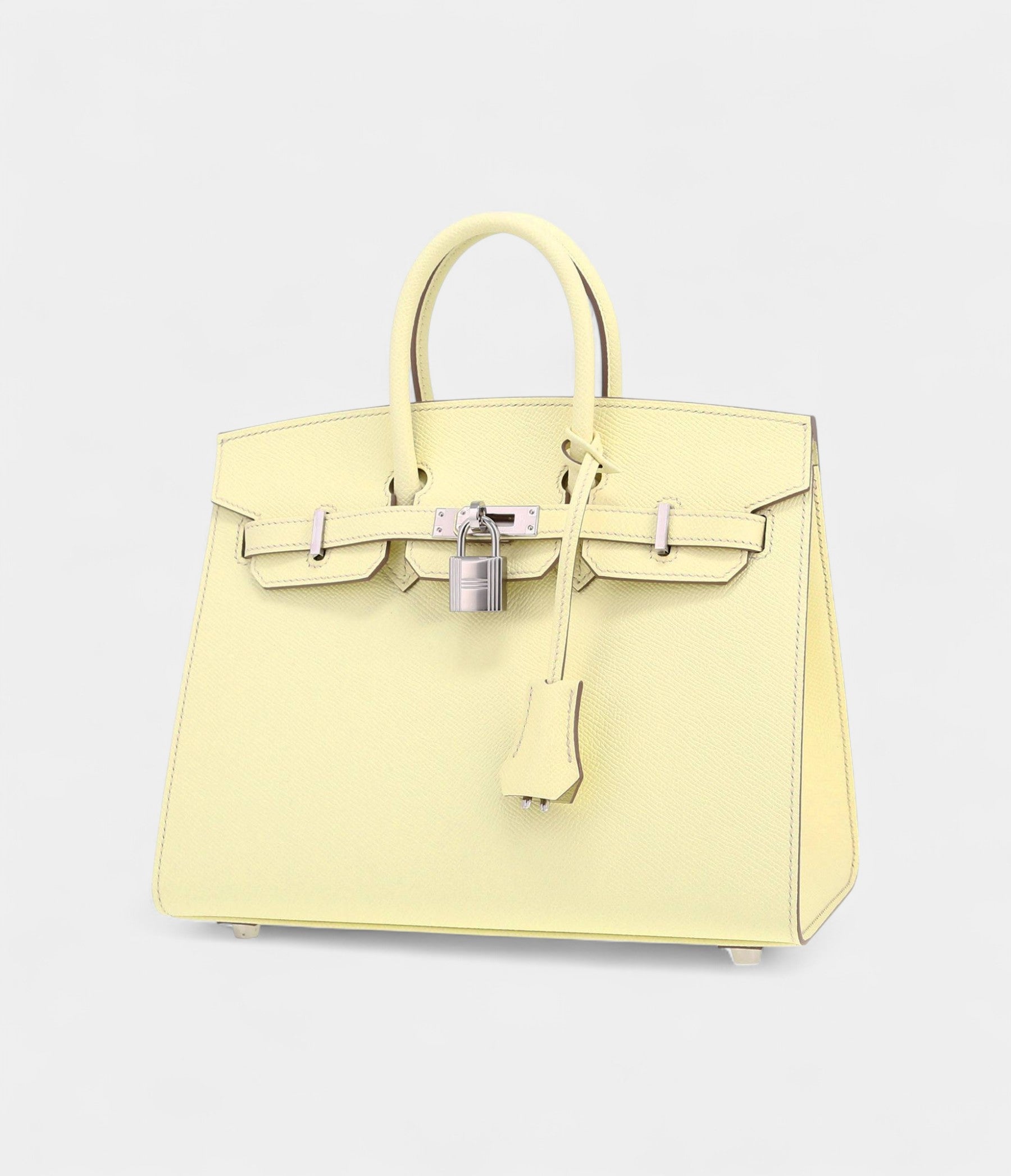 HM BK 25 Cm Handbag In Jaune Milton Epsom Leather