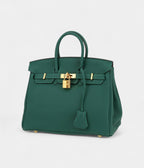 HM BK 25 Cm Handbag In Malachite Green Togo Leather