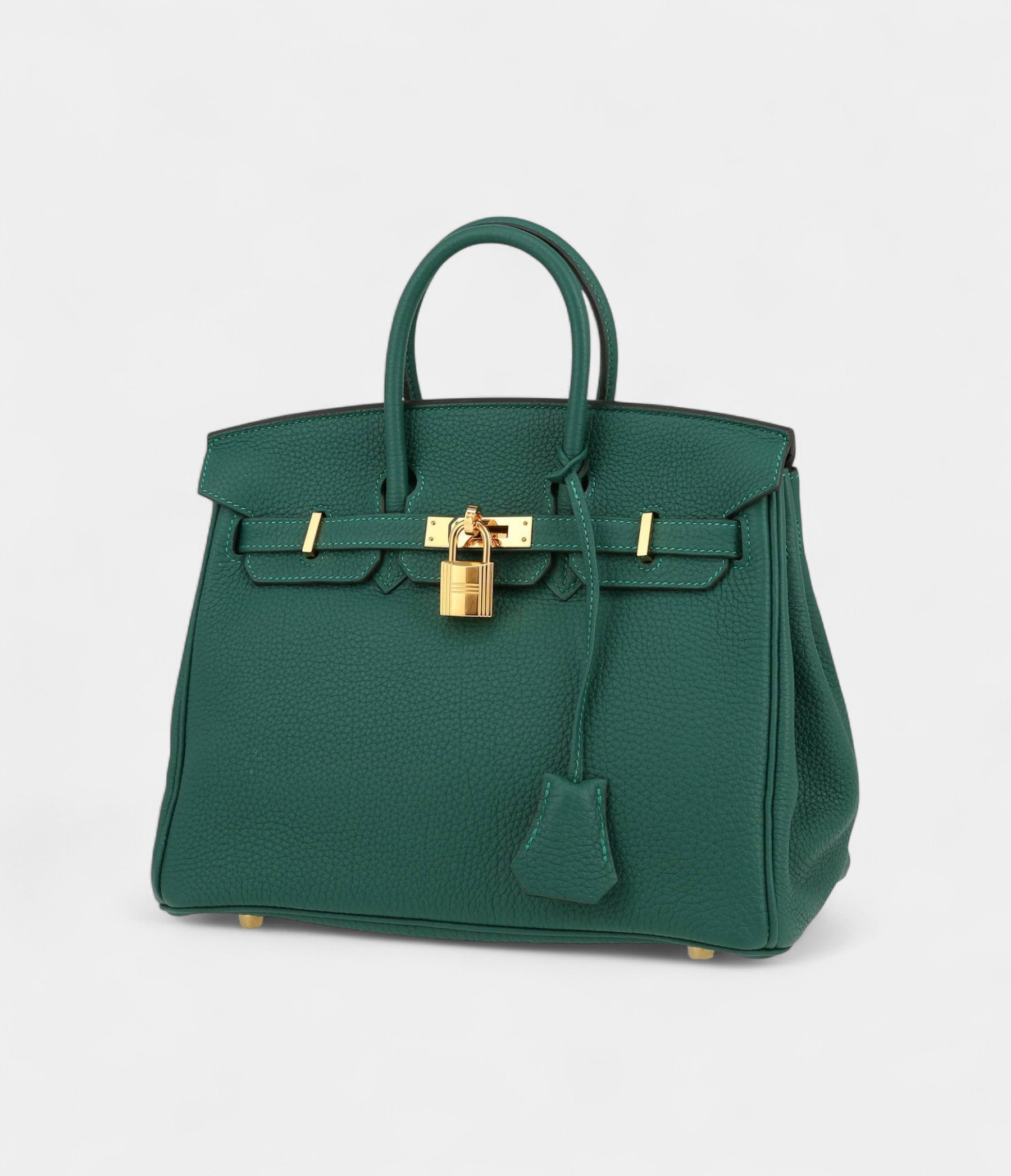 HM BK 25 Cm Handbag In Malachite Green Togo Leather