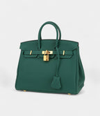 HM BK 25 Cm Handbag In Malachite Green Togo Leather