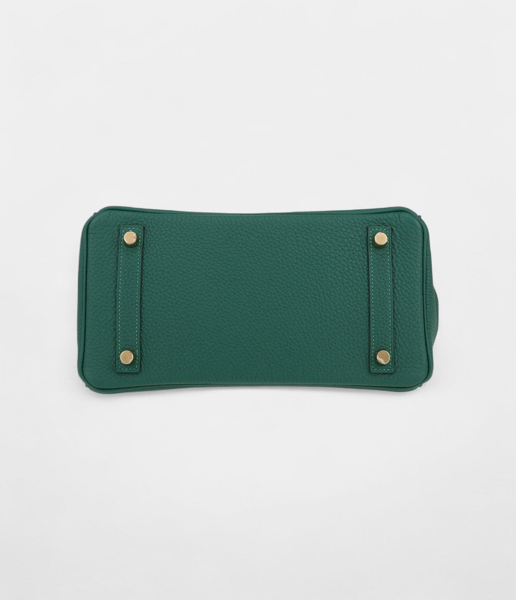 HM BK 25 Cm Handbag In Malachite Green Togo Leather