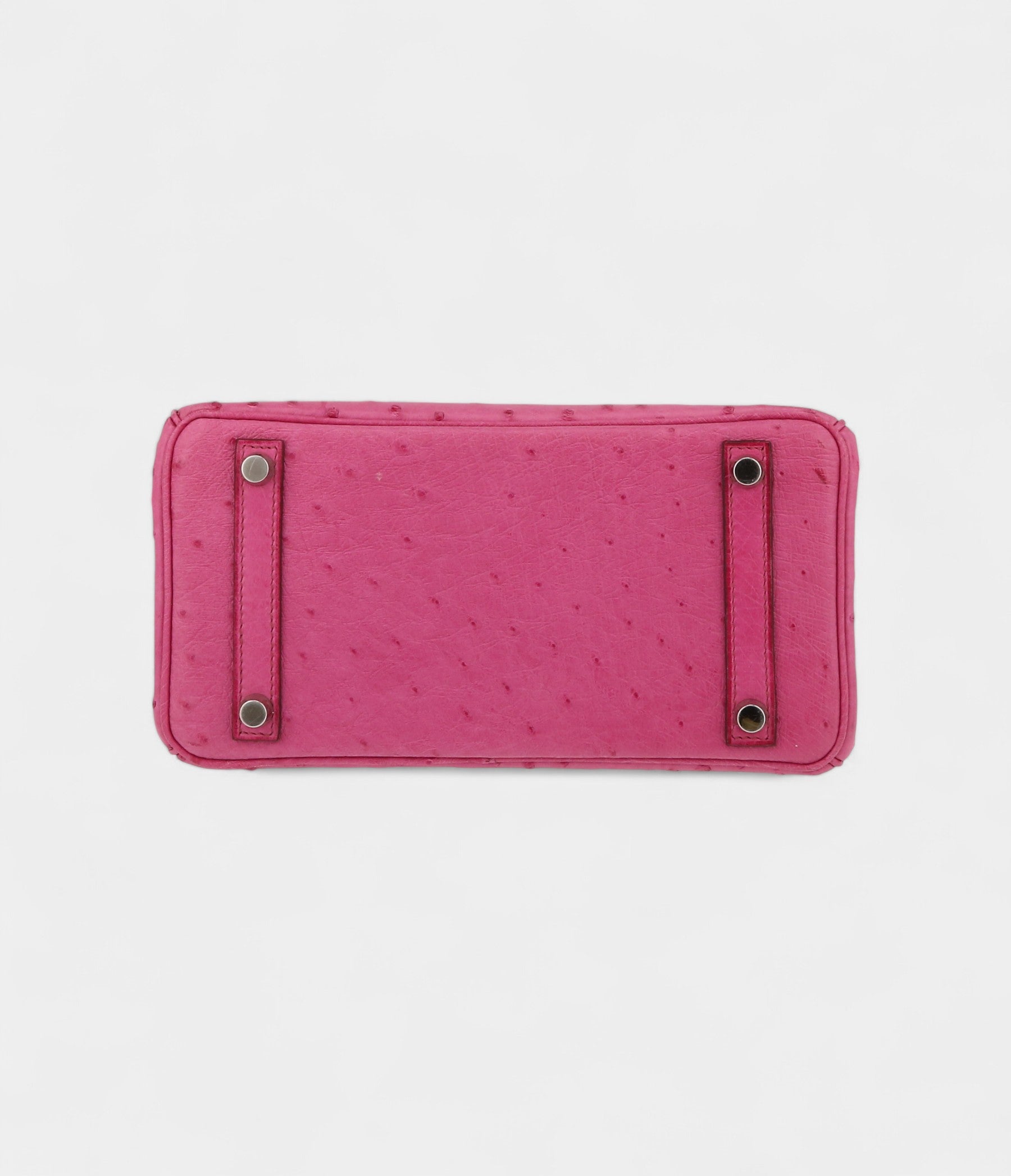 HM BK 25 Cm Handbag In Pink Ostrich Leather