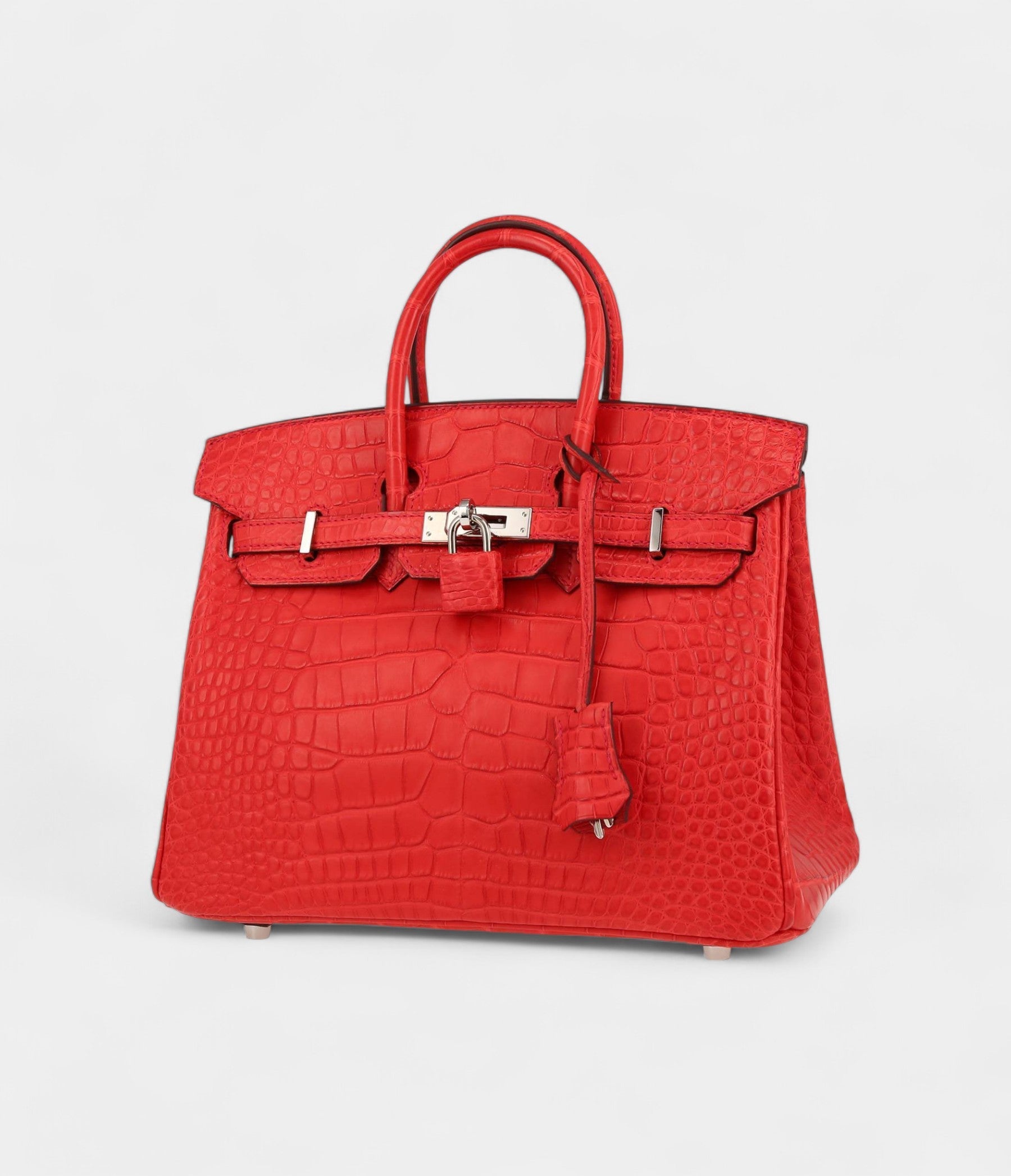 HM BK 25 Cm Handbag In Red Geranium Alligator