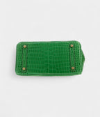 HM BK 25 Cm Handbag In Vert Cactus Porosus Crocodile