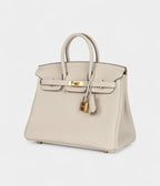 HM BK 25 Craie Togo Gold Hardware