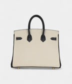 HM BK 25 Craie and Black Togo Brushed Gold Hardware