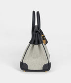 HM BK 25 Ecru and Ardoise Toile H Canvas and Ardoise Swift Gold Hardware