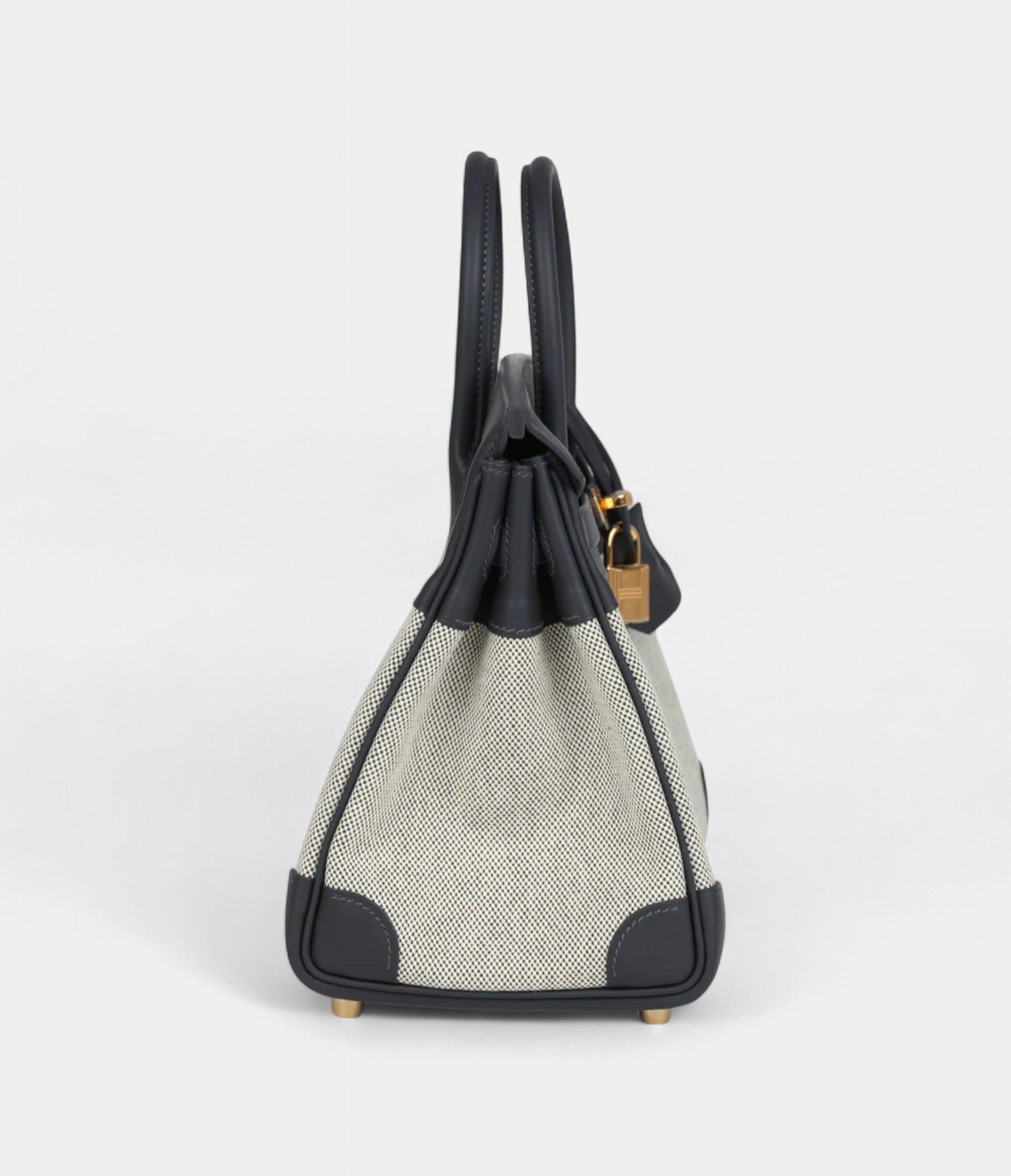 HM BK 25 Ecru and Ardoise Toile H Canvas and Ardoise Swift Gold Hardware