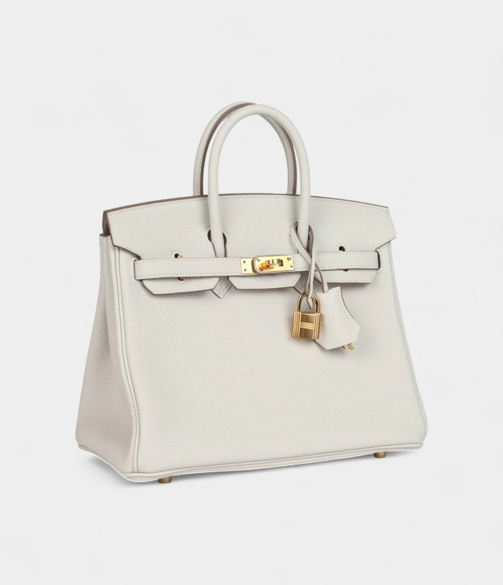HM BK 25 Gris Pale Togo Gold Hardware