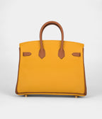 HM BK 25 Jaune Ambre and Gold Togo Permabrass Hardware