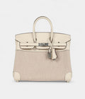 HM BK 25 Nata Swift and Ecru-Beige Toile H Canvas Palladium Hardware