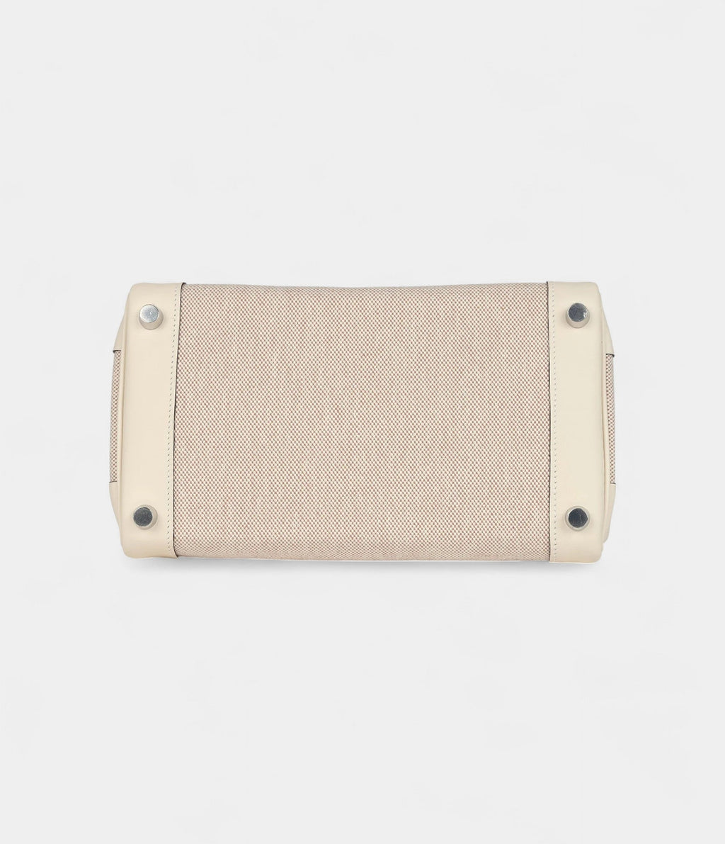HM BK 25 Nata Swift and Ecru-Beige Toile H Canvas Palladium Hardware