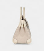 HM BK 25 Nata Swift and Ecru-Beige Toile H Canvas Palladium Hardware