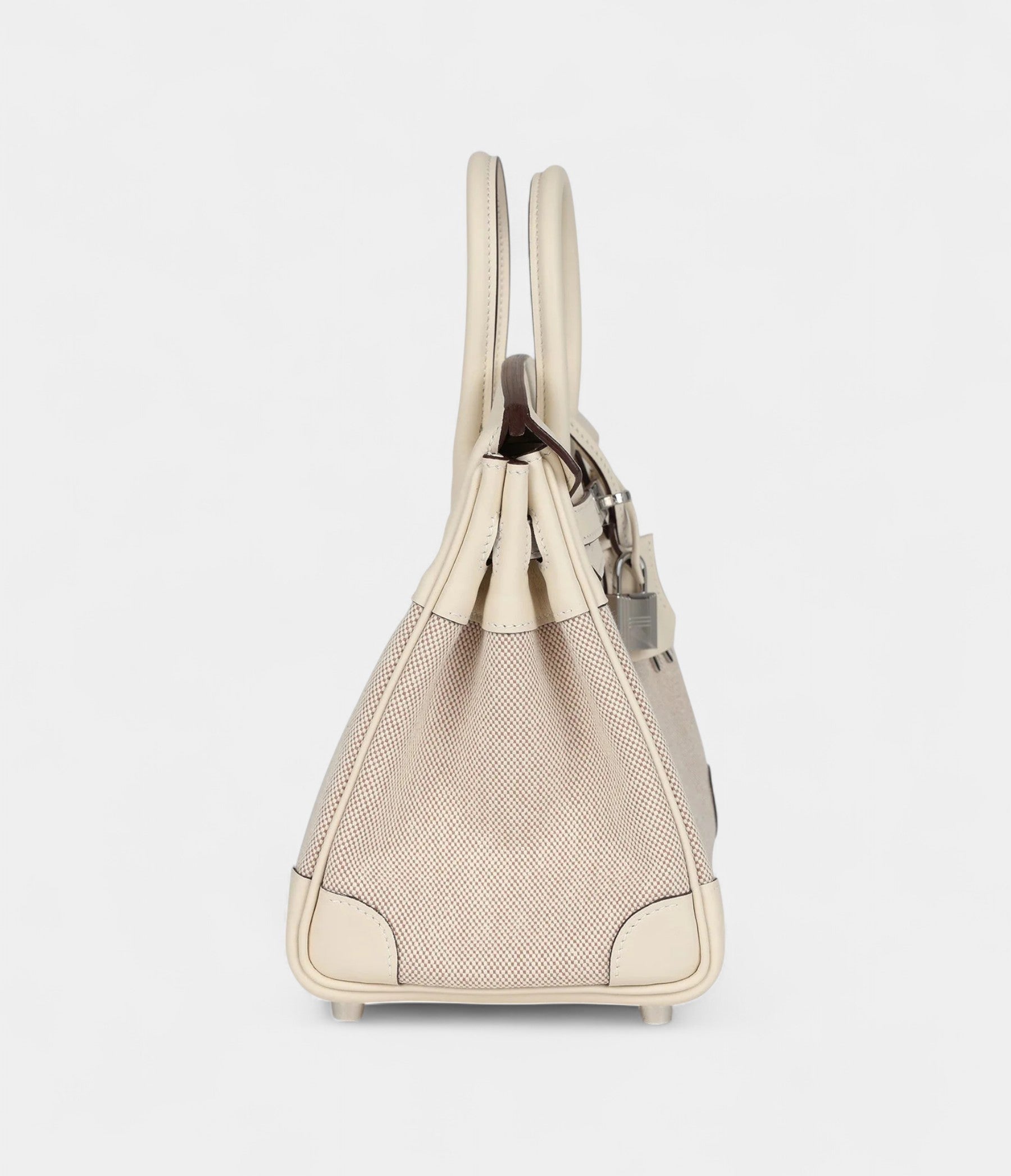 HM BK 25 Nata Swift and Ecru-Beige Toile H Canvas Palladium Hardware