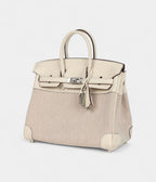 HM BK 25 Nata Swift and Ecru-Beige Toile H Canvas Palladium Hardware