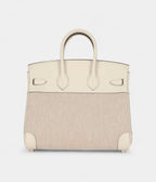 HM BK 25 Nata Swift and Ecru-Beige Toile H Canvas Palladium Hardware