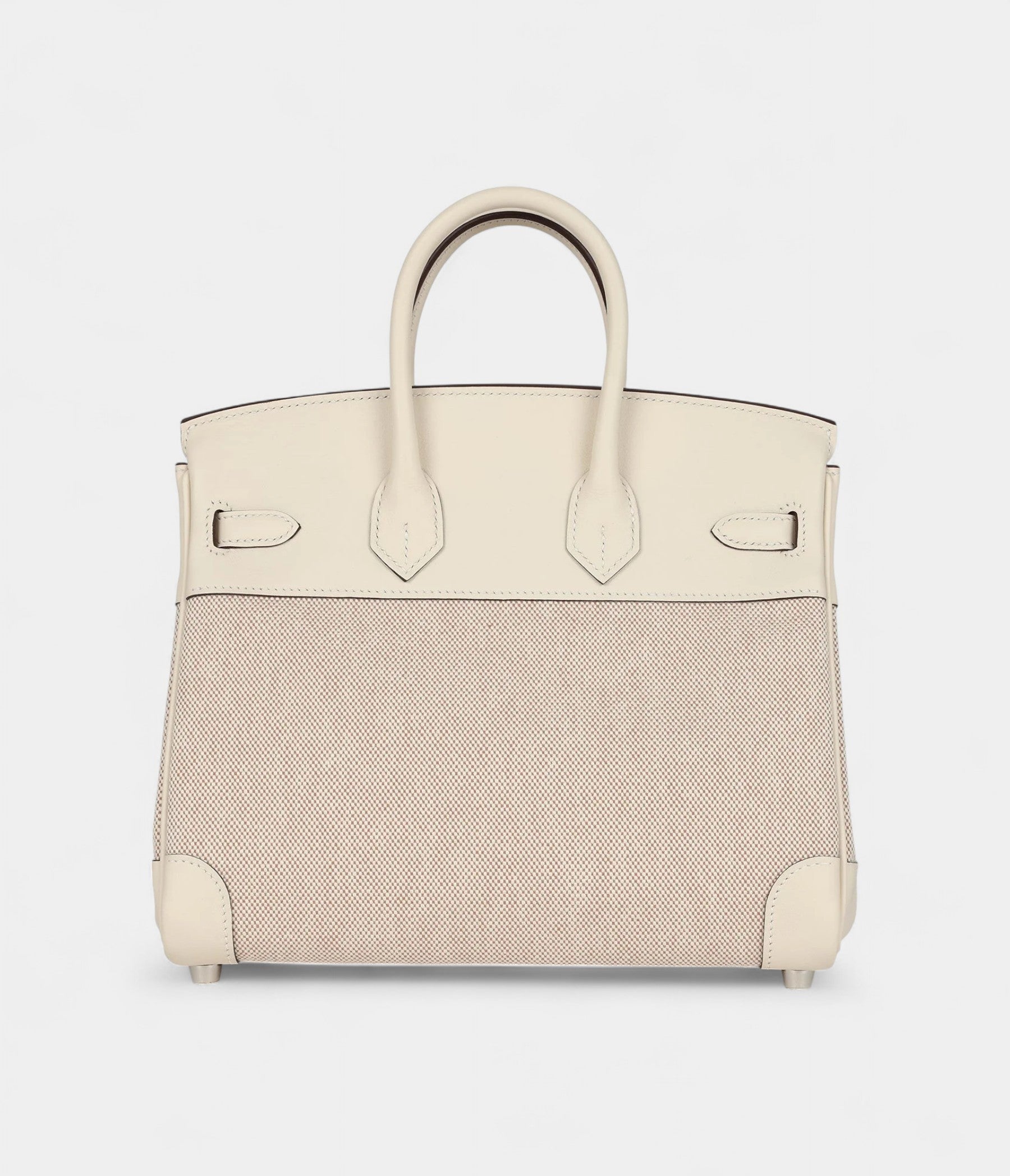 HM BK 25 Nata Swift and Ecru-Beige Toile H Canvas Palladium Hardware