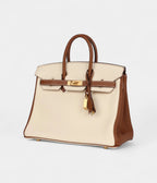 HM BK 25 Nata and Gold Clemence Brushed Gold Hardware