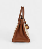 HM BK 25 Nata and Gold Clemence Brushed Gold Hardware