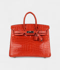 HM BK 25 Orange Poppy Shiny Niloticus Crocodile Palladium Hardware